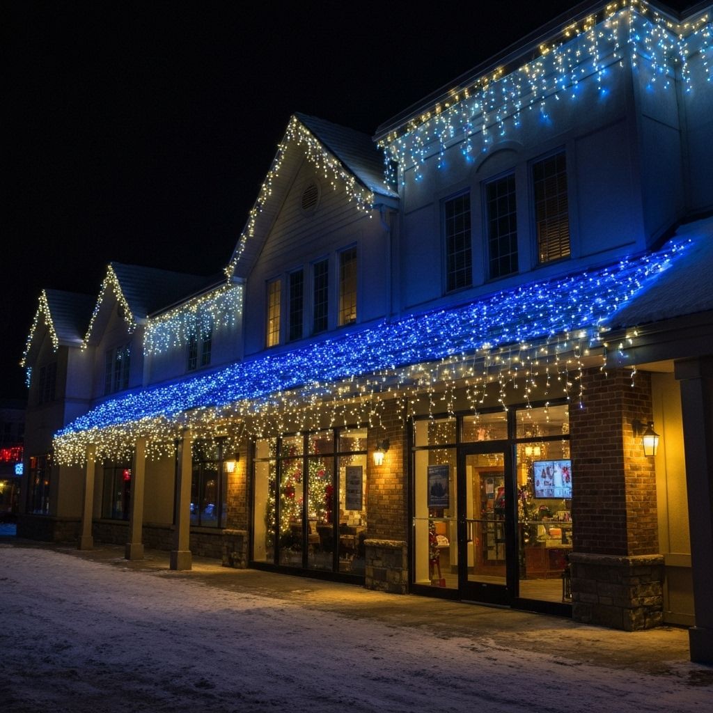 Commercial Christmas lighting installation